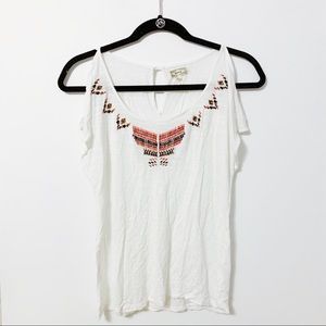 Kirra embroidered cold shoulder top